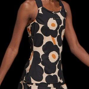 Adidas Floral Tank Top - Black and Orange